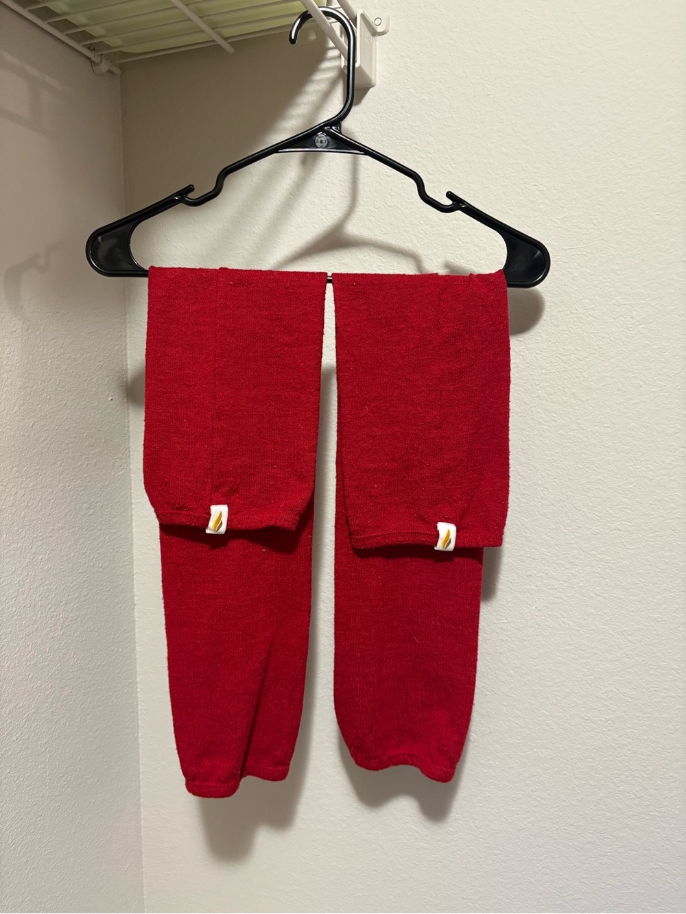 Rubiawear full length red legwarmers XS